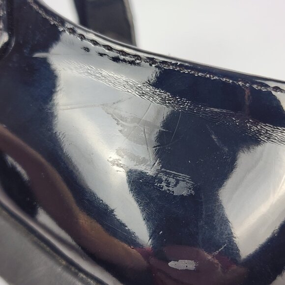 Rachel Shoes Girls 3M Black "Patent Leather Look" Rhinestone Hook Loop Closure - Picture 14 of 15